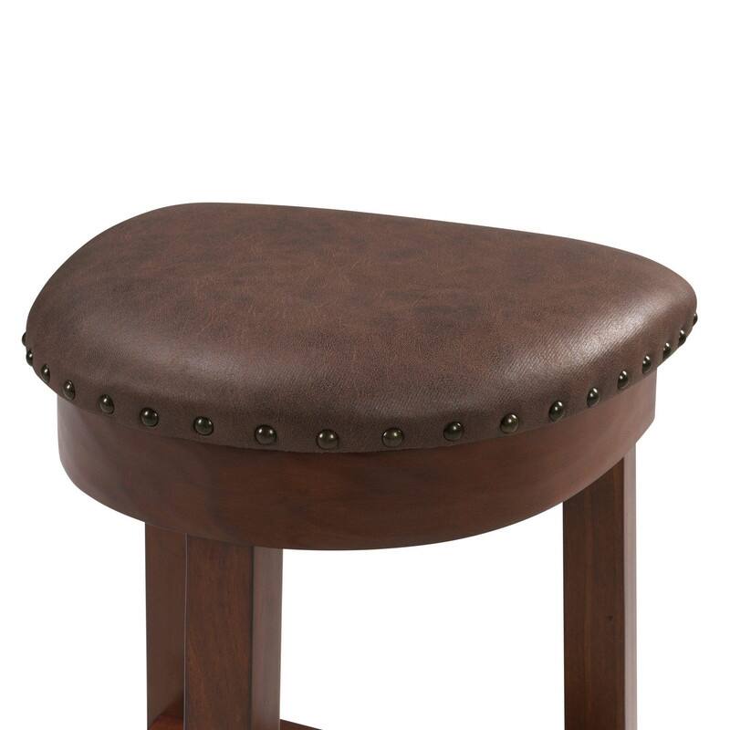 4-Piece Bar Table Set with Solid Pine Wood Legs and PU Upholstered Stools for Dining and Entertaining