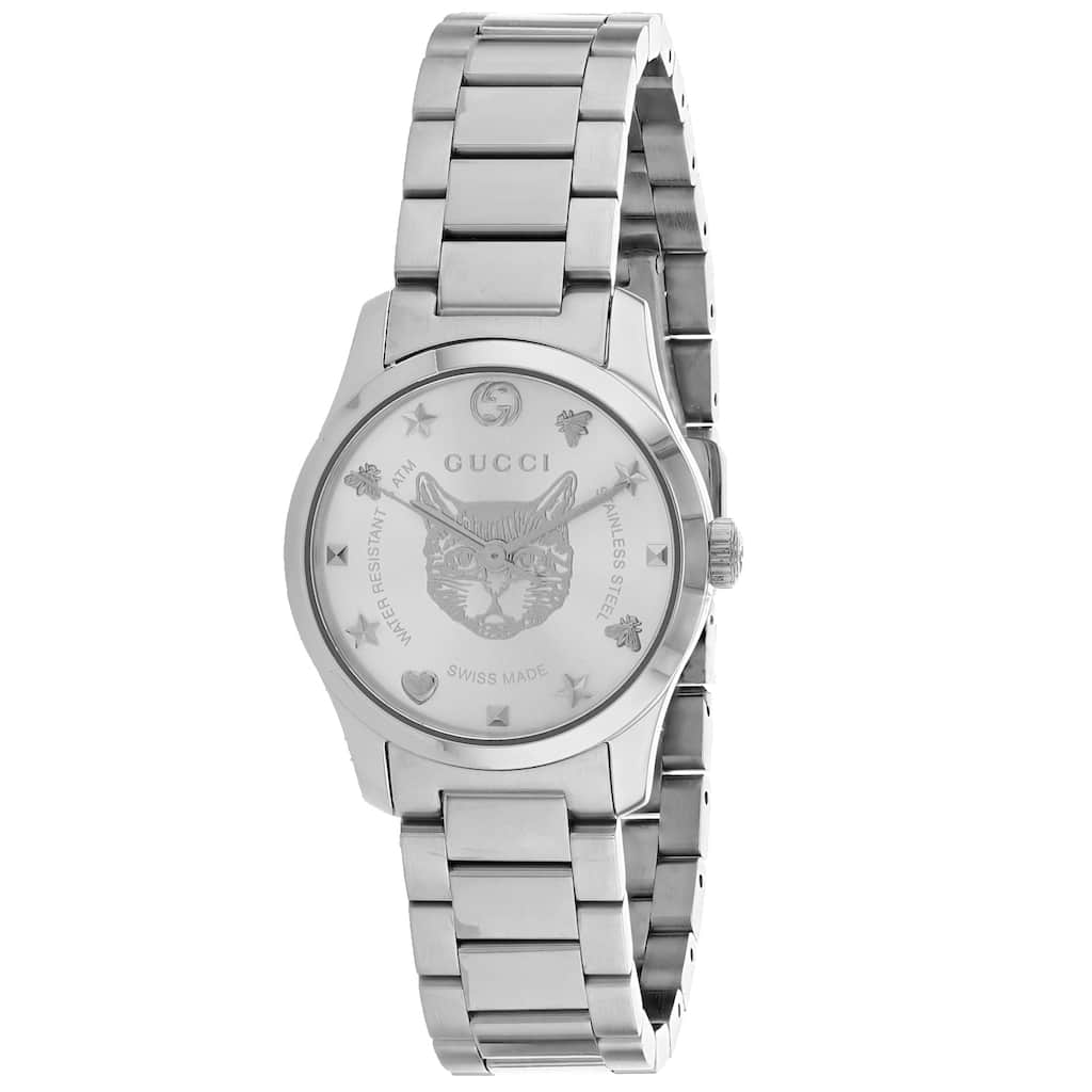 Gucci Women's G-Timeless Silver Dial Watch - YA126595 - 6 (36)