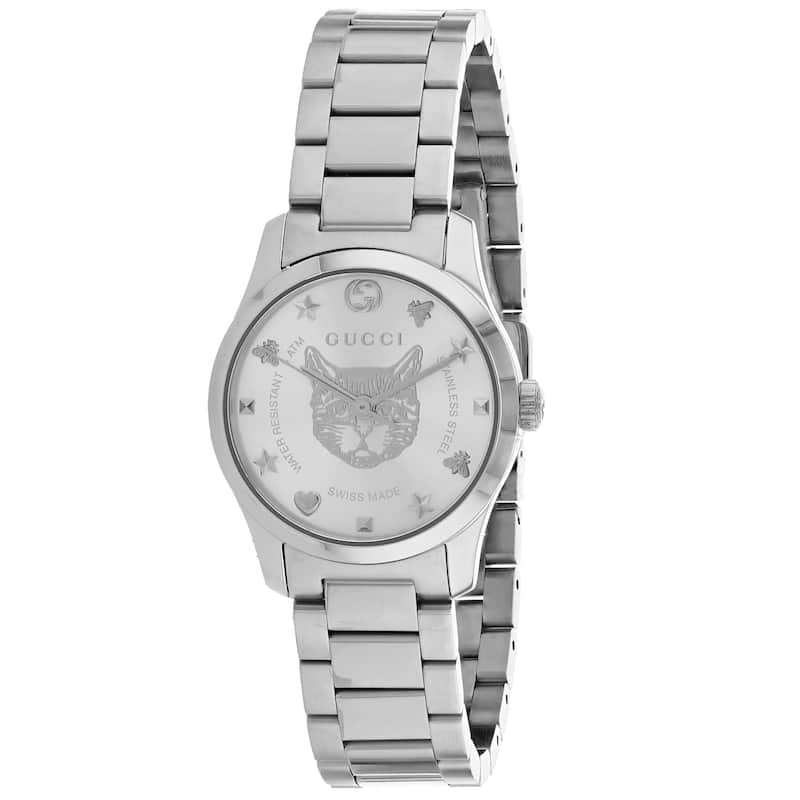 Gucci Women's G-Timeless Silver Dial Watch - YA126595 - One Size