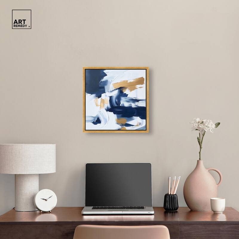 Azure and Gold Canvas by Art Remedy