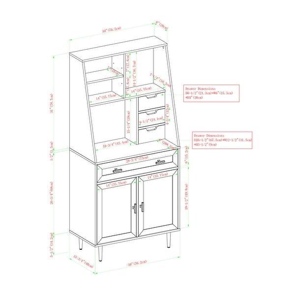 Carson carrington modern desk hot sale & hutch cabinet