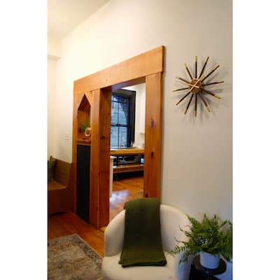 Sunburst Gallery Wall Clock - 20" - Brown and Gold