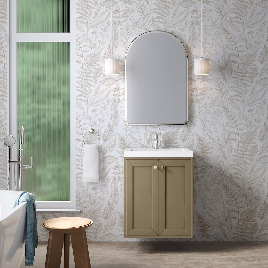 Chianti 24" Single Vanity, Walnut Whisper w/ White Composite Stone Top