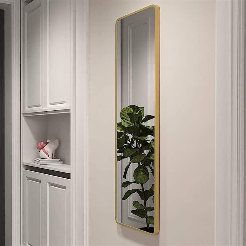 47"x14" Rectangular Mirror with Aluminum Frame for Bathroom