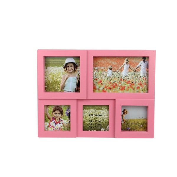 11.75" Pink Multi-Sized Puzzled Collage Picture Frame - other-frame-size