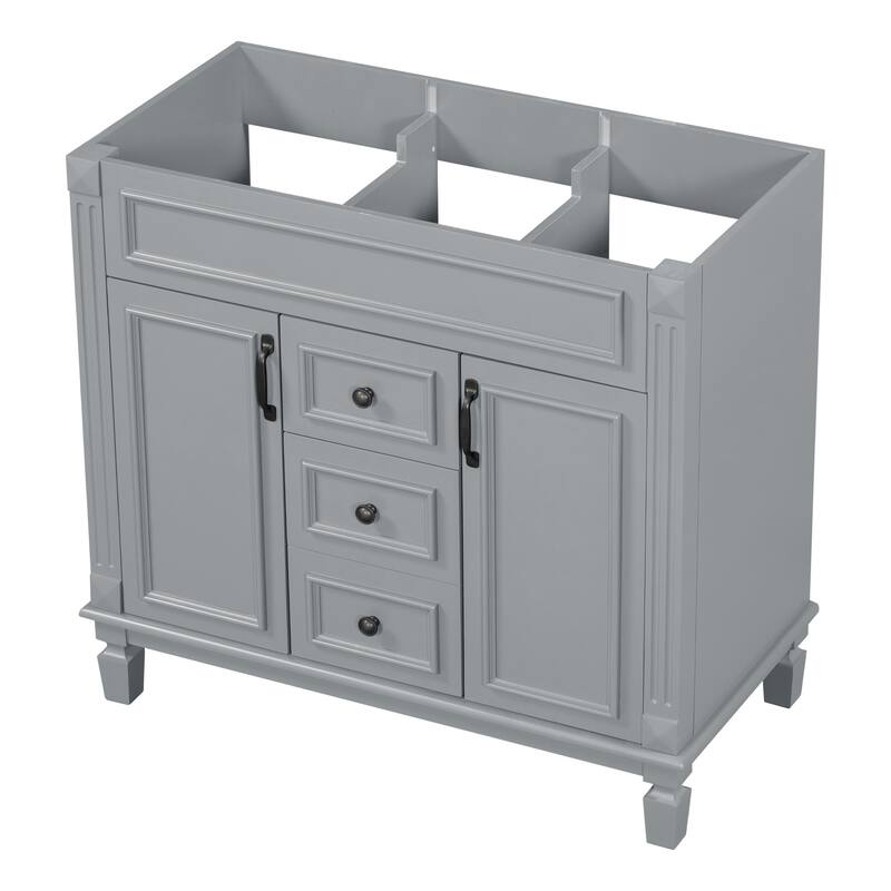 Roomfitters 36 Inch Bathroom Vanity without Sink, Freestanding Cabinet with 2 Soft Closing Doors and 2 Drawers