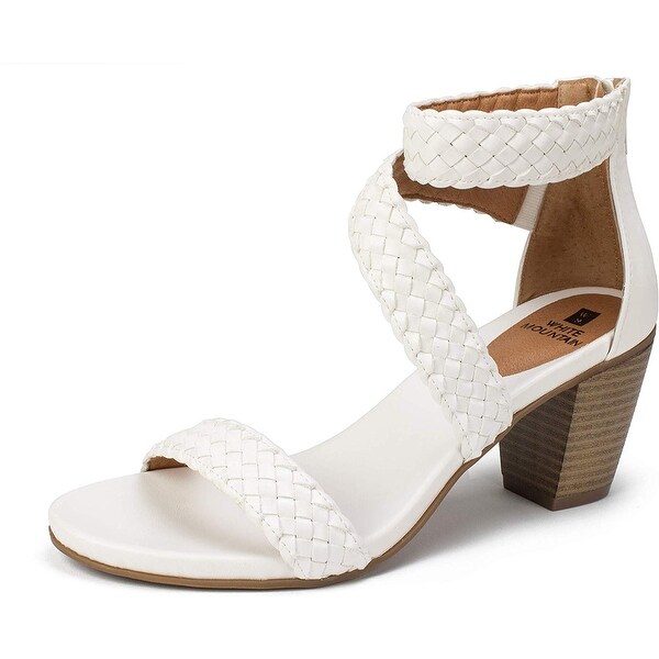 white mountain ankle strap sandals