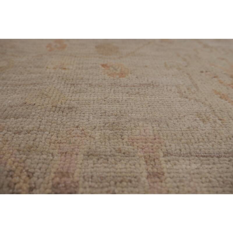 Transitional Oushak Vegetable Dye Turkish Rug Hand-Knotted Wool Carpet - 5'11"x 9'0"