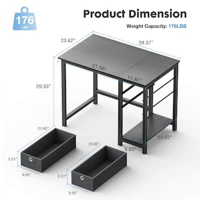 Modern Computer Office Desk with 2 Storage Drawers