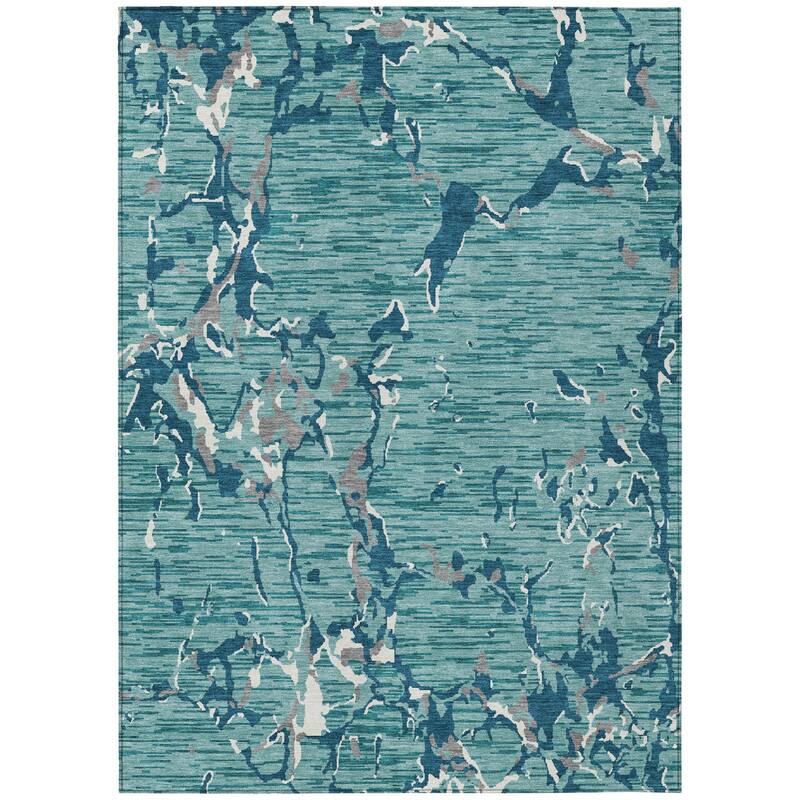 HomeRoots Striped Transitional Rectangle Outdoor Rug