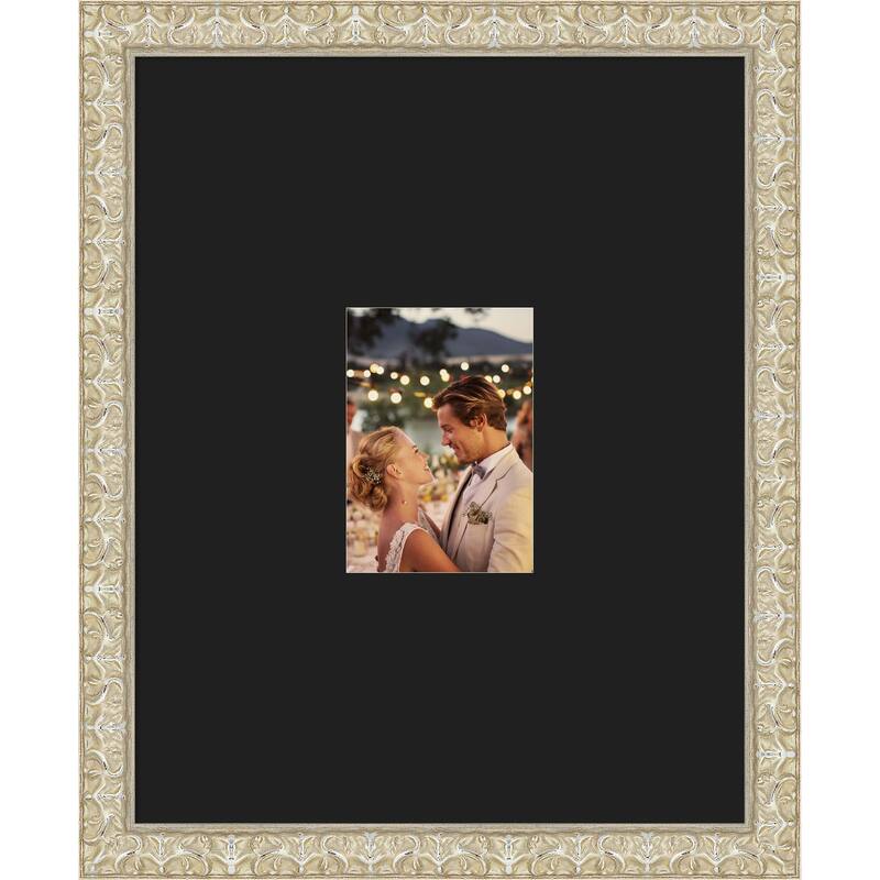 Lila Picture Frame, Photo Frame - 16x20 Matted Black 5x7 - Lila Silver