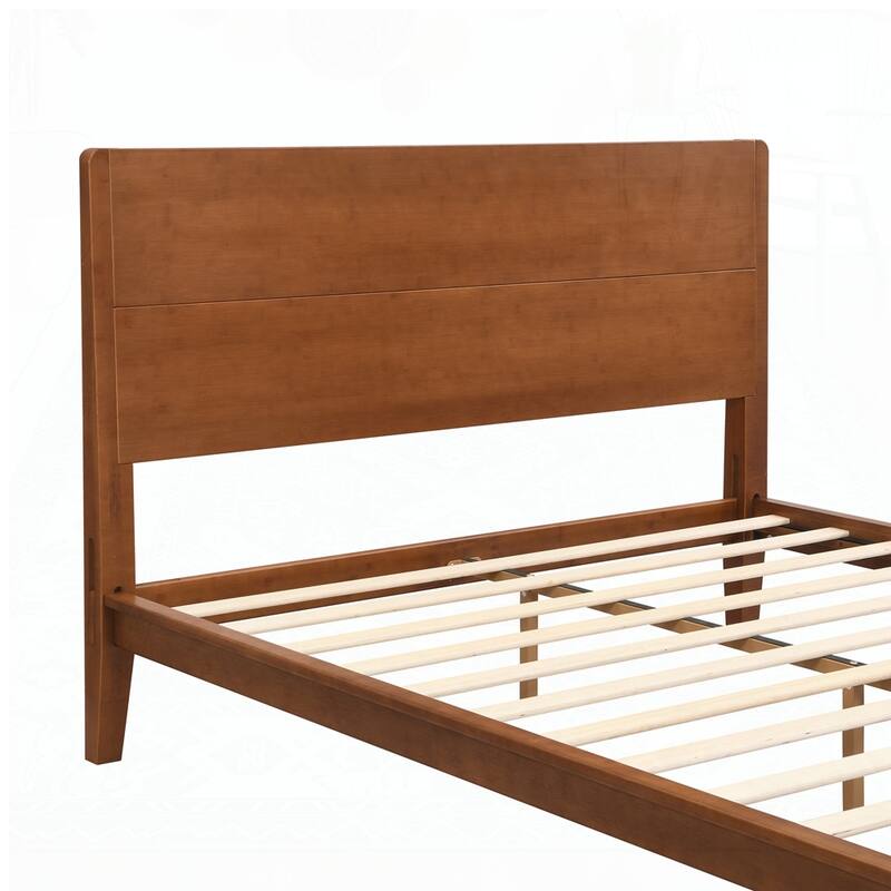 Bamboo Wood Platform Bed with Wood Slat Support