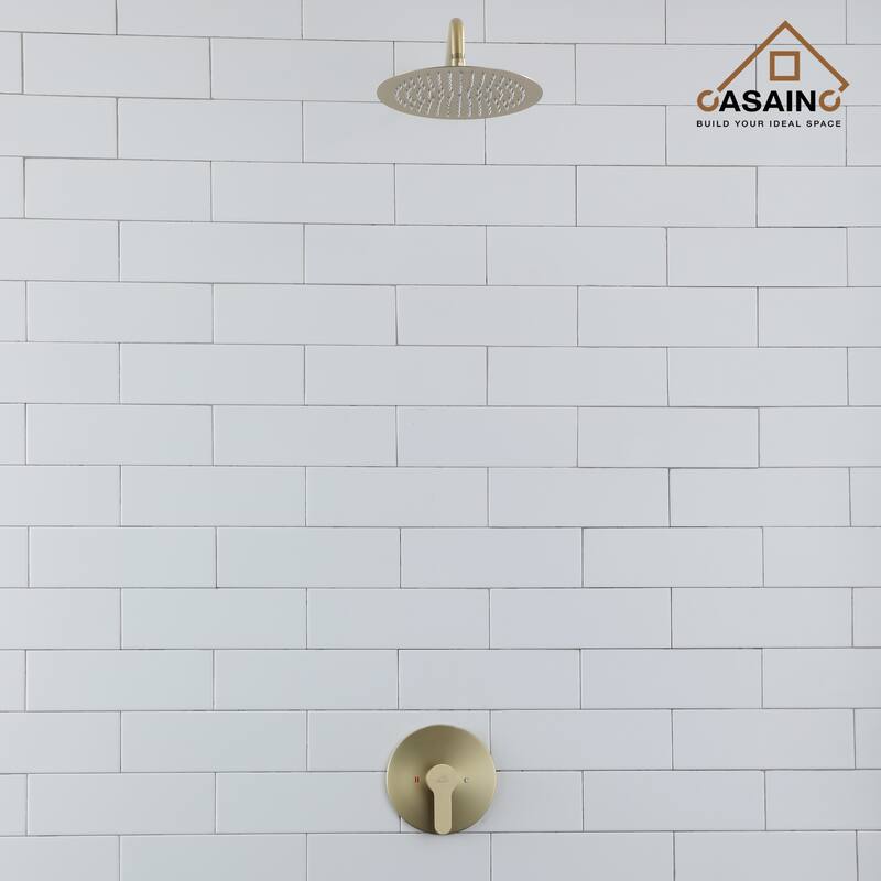 1-Spray Patterns with 1.8 GPM 10 in. Wall Mount Round Fixed Shower Head - 10 inch