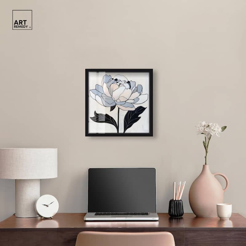 Gray Scale Flower I Shadowbox by Art Remedy