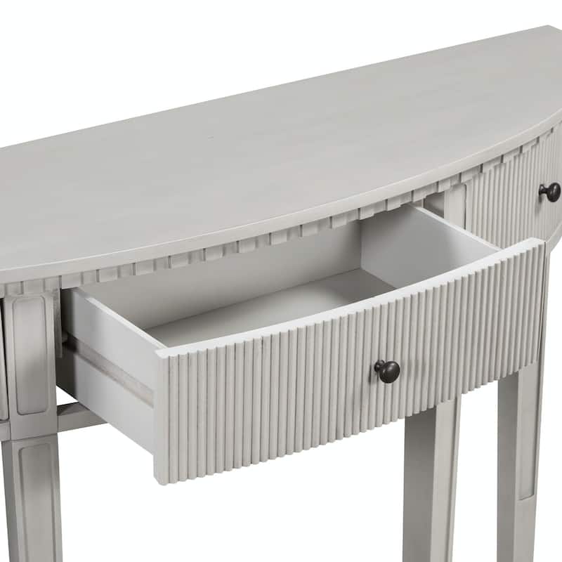 51'' Width Console Table with Vertical Stripe Drawer Fronts