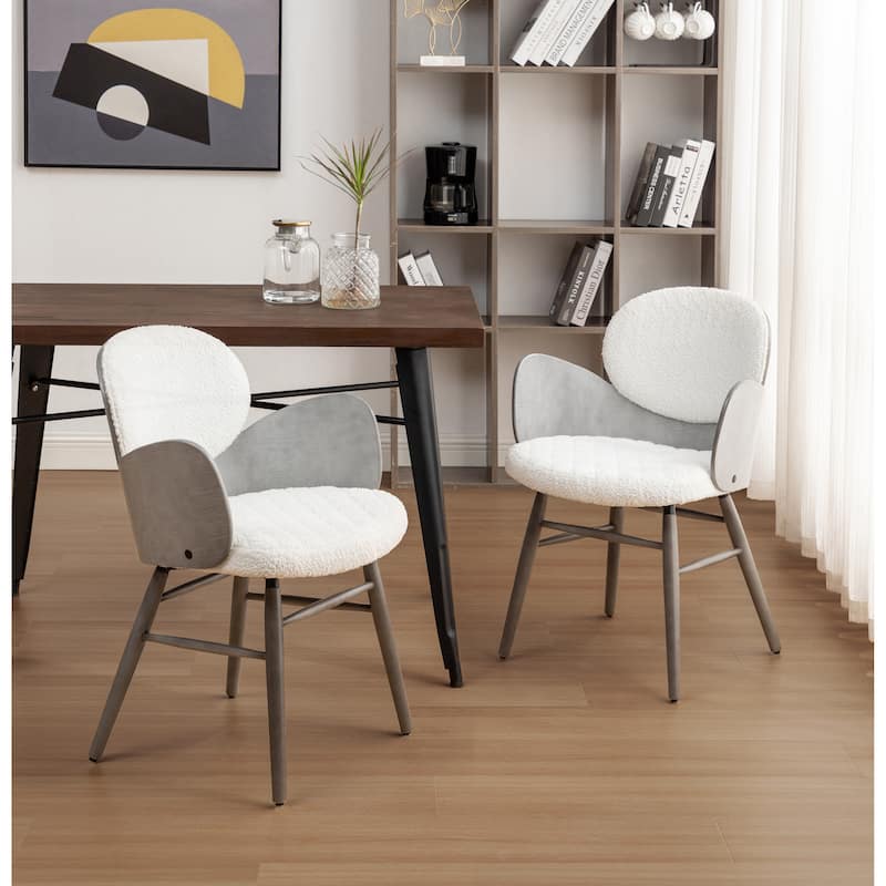 Art Leon Mid-century Modern Faux Leather and Wood Accent Dining Chair
