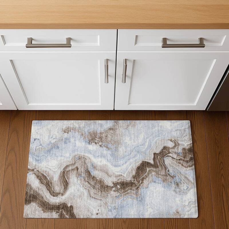 Premium Washable Super Soft Abstract Chic Mayfield Rug - Taupe - 1'8" x 2'6"