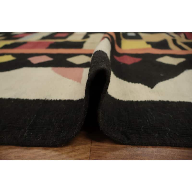 Hand Woven Oriental 100% Wool Carpet Southwestern Tribal Multi-Colored Kilim Area Rug - 12' 1'' X 8' 6''