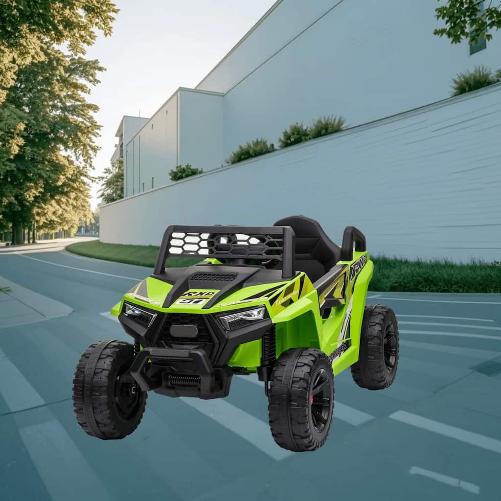 Electric 12V Ride On Mini UTV Car for Kids with Forward and Reverse, LED Lights, and Built-in Music, Battery Powered Vehicle