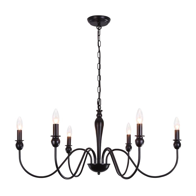 6-Light W36.2" x H74.8" Dimmable Chandelier Light for Kitchen Island Bedroom