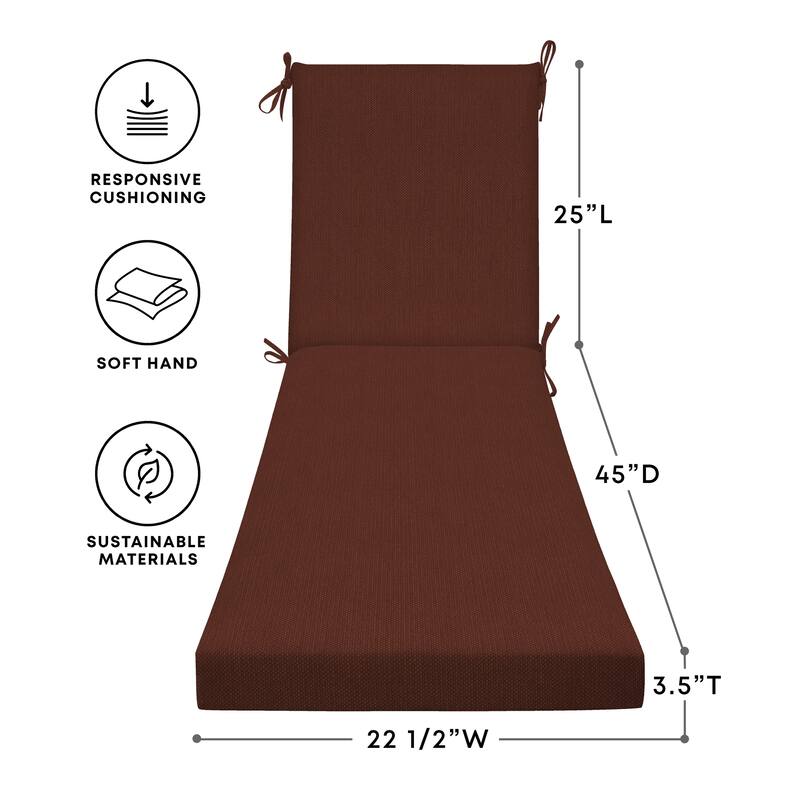 Textured Chaise Lounge Cushion - 22.5" wide x 70" long x 45" deep x 3.5" thick