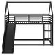 preview thumbnail 7 of 20, Twin over Twin Bunk Bed with Ladder and Slide, Black Metal Frame with High Guardrails, Playhouse Design for Fun and Safe Sleep