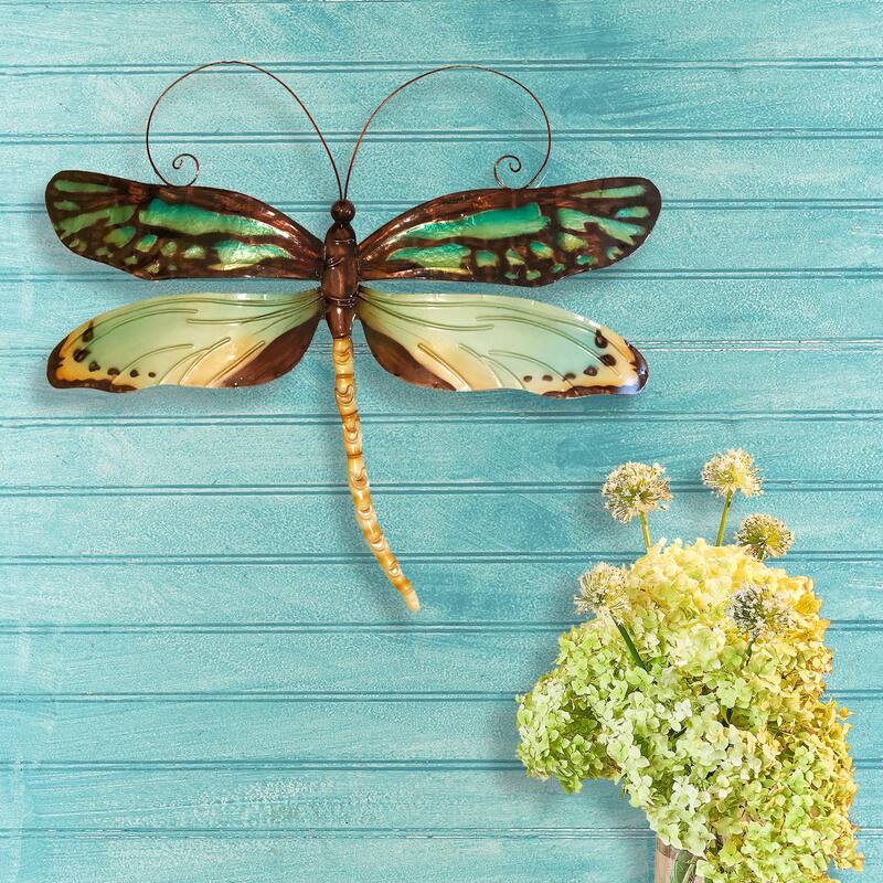 Dragonfly Wall Decor Aqua And Gold