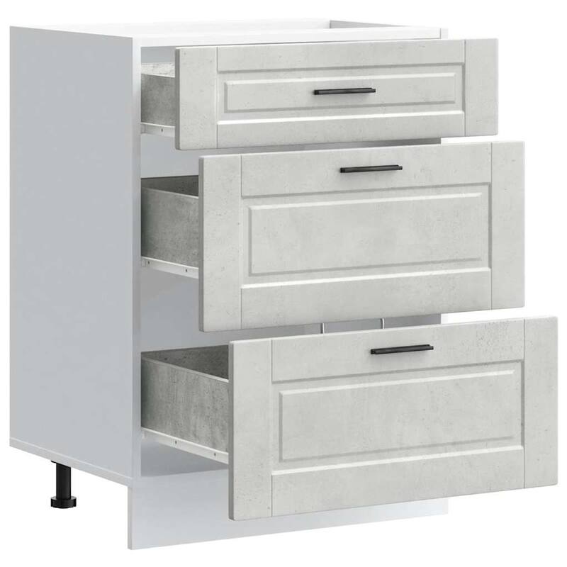 vidaXL Kitchen Base Cabinet Concrete Grey Engineered Wood Standard - 18.1 x 23.6 x 32.1