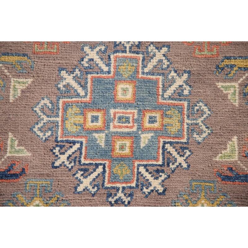 Kazak Accent Rug Hand-Knotted Wool Carpet - 2'7" x 4'2"