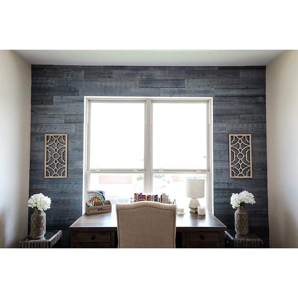 slide 1 of 7, Timberchic Fog Lake Reclaimed Wooden Wall Planks