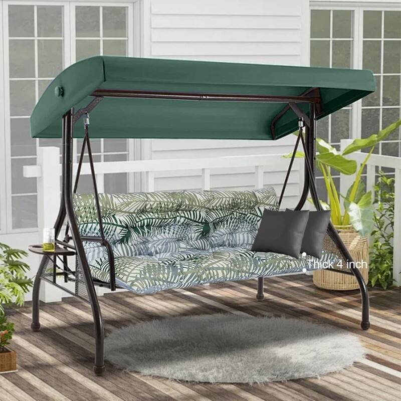 Swing Replacement Cushion, Outdoor Bench Cushions with Backrest Thicken 4", Patio Furniture Garden Porch Loveseat Glider Pad