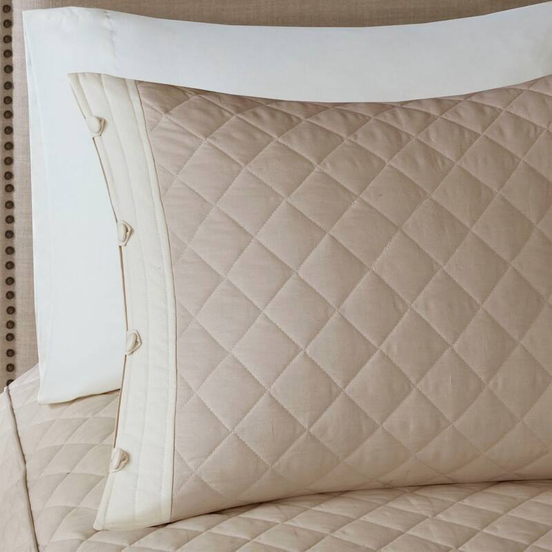 GDF Studio - Breanna 4-Piece Cotton Reversible Tailored Bedspread Set with Decorative Pillow