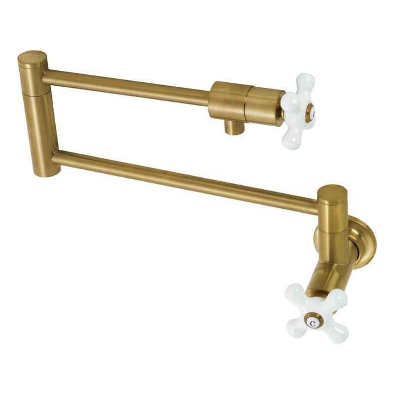 Metropolitan Wall Mounted Pot Filler Faucet - Brushed Brass