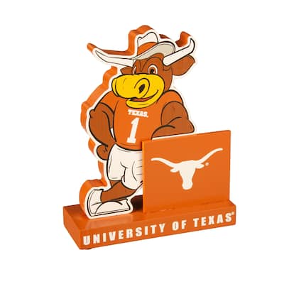8 in. Wooden Mascot Statue with Team Logo, University of Texas