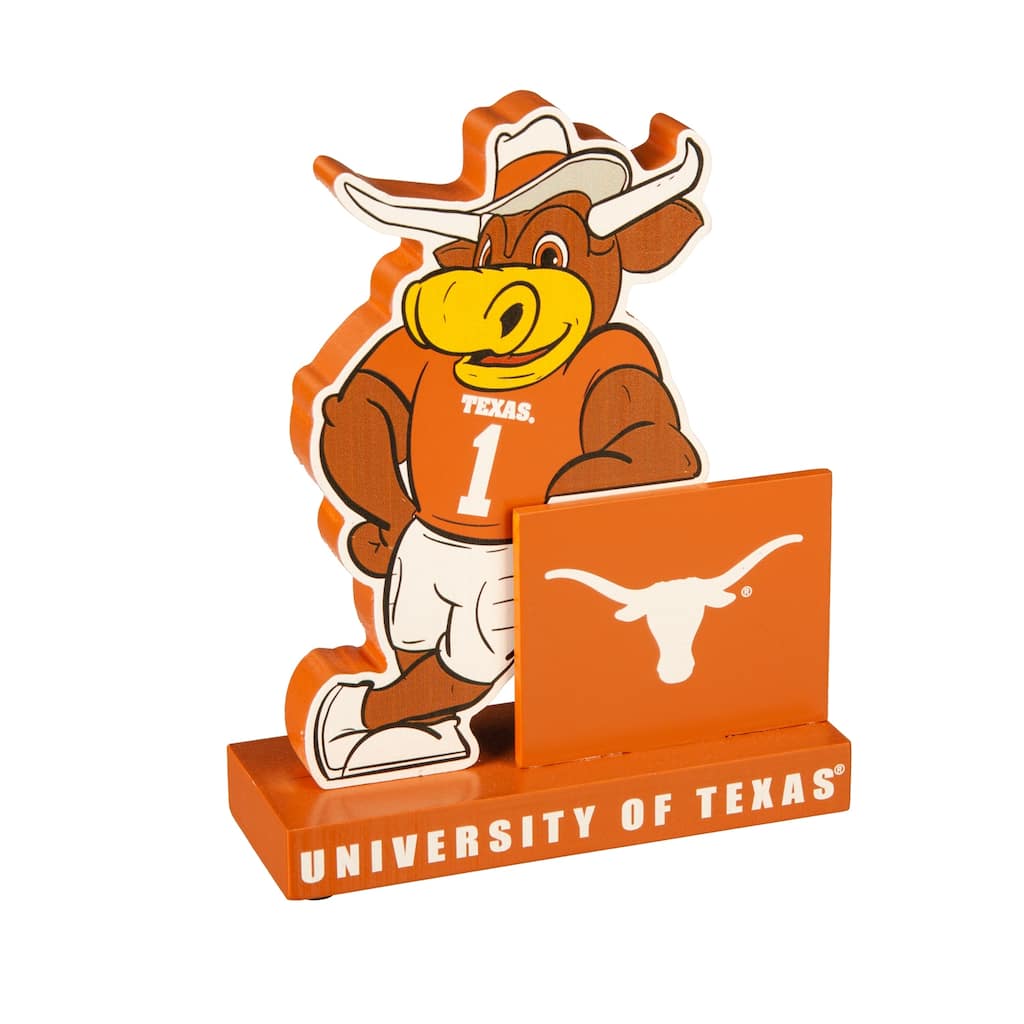 8 in. Wooden Mascot Statue with Team Logo, University of Texas