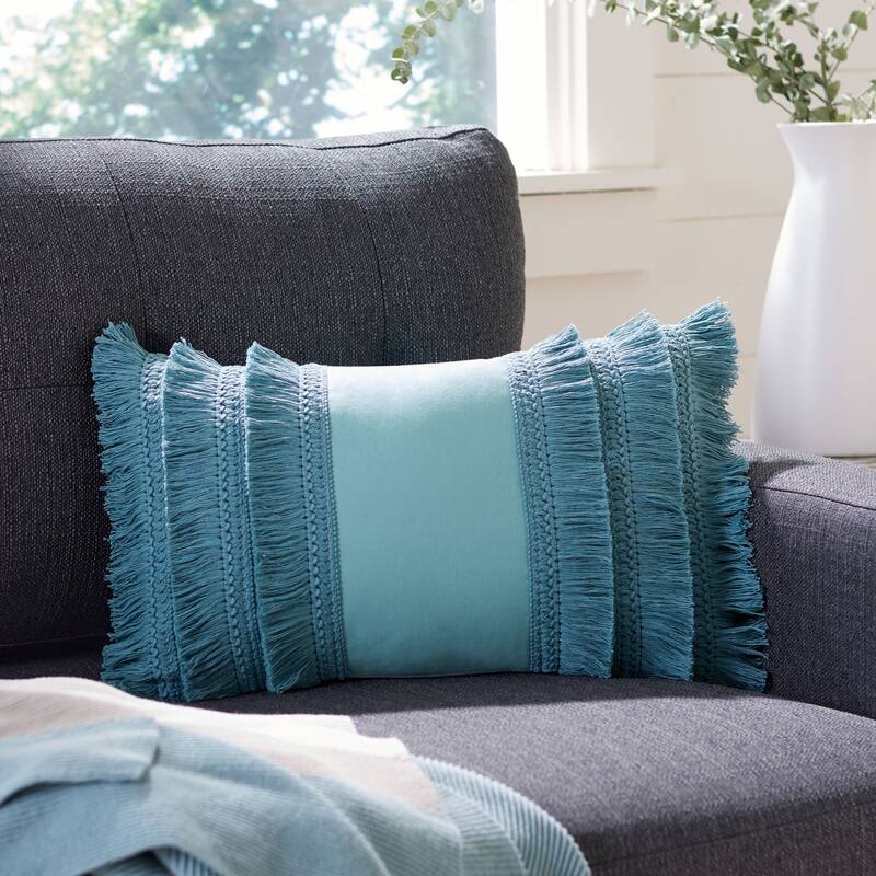 SAFAVIEH Ilmi Boho Fringe Decorative Accent Throw Pillow