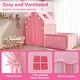 preview thumbnail 12 of 28, Gymax Kids Play Tent w/Playpen Yard Door Curtains Windows Star Lights