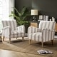 preview thumbnail 21 of 48, HULALA HOME Seip Modern Striped Arm Chair with Spindle Wood Legs Set of 2 TAN