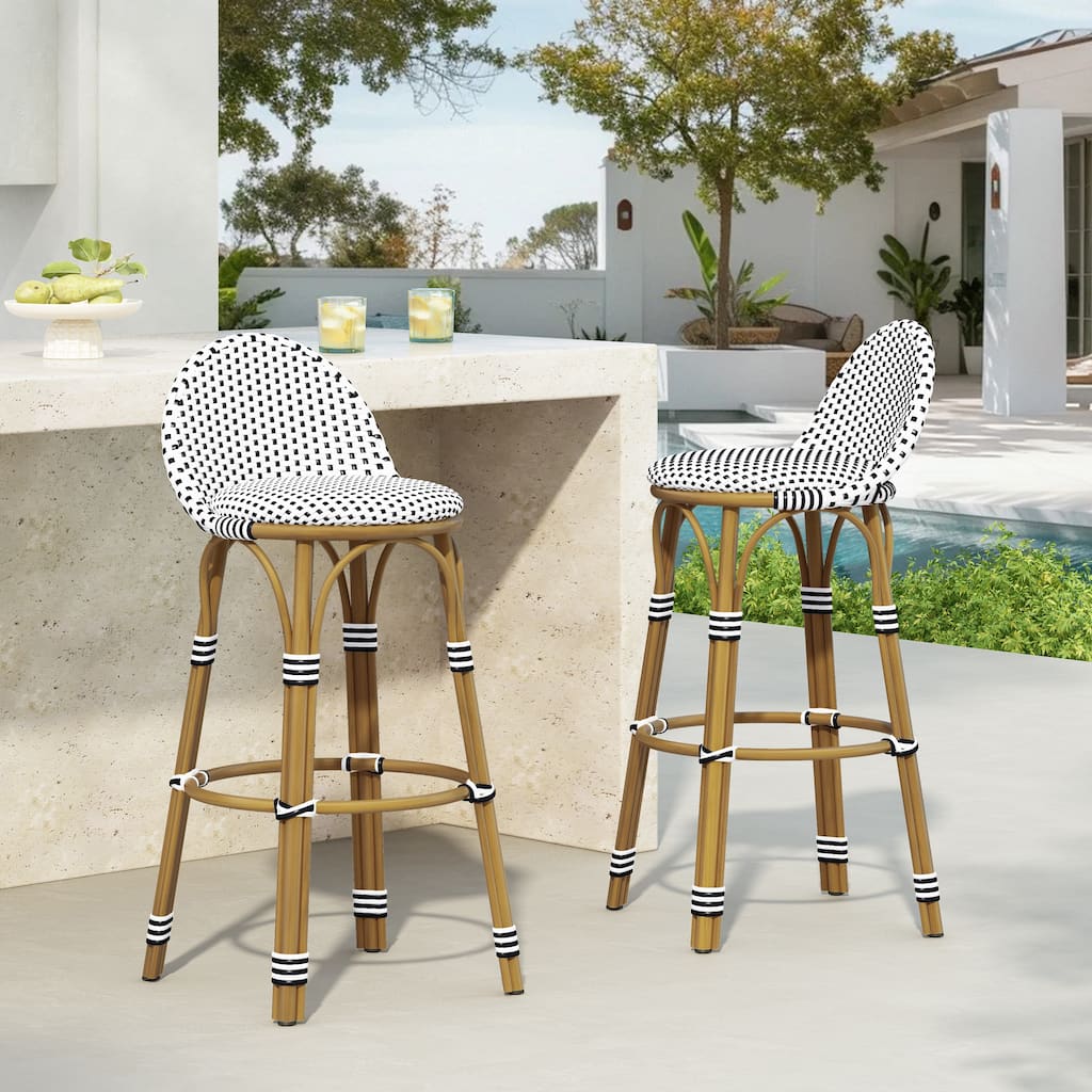 Scott Living Alura Outdoor Bar Stools Woven Wicker
