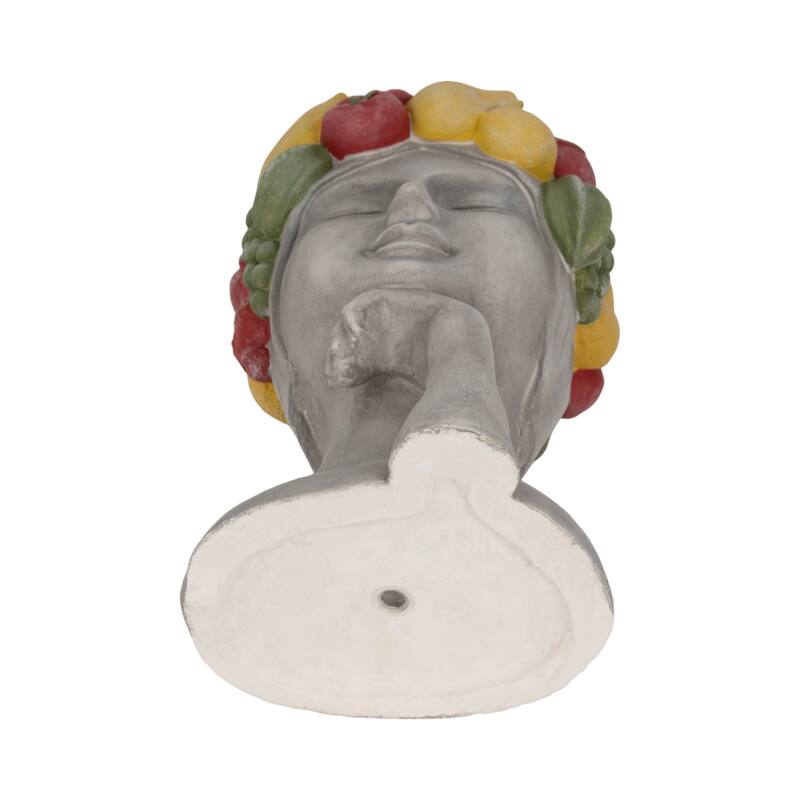 Unique Bust Style Resin Planter or Flower Pot with Crown Detail