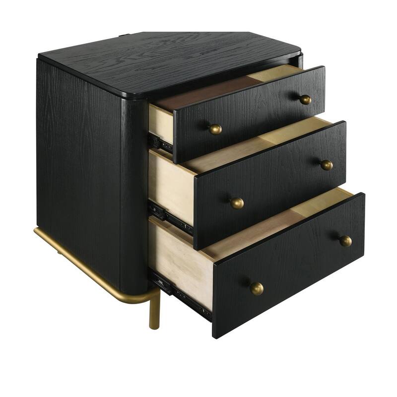 Anser Black and Natural 4-piece Bedroom Set