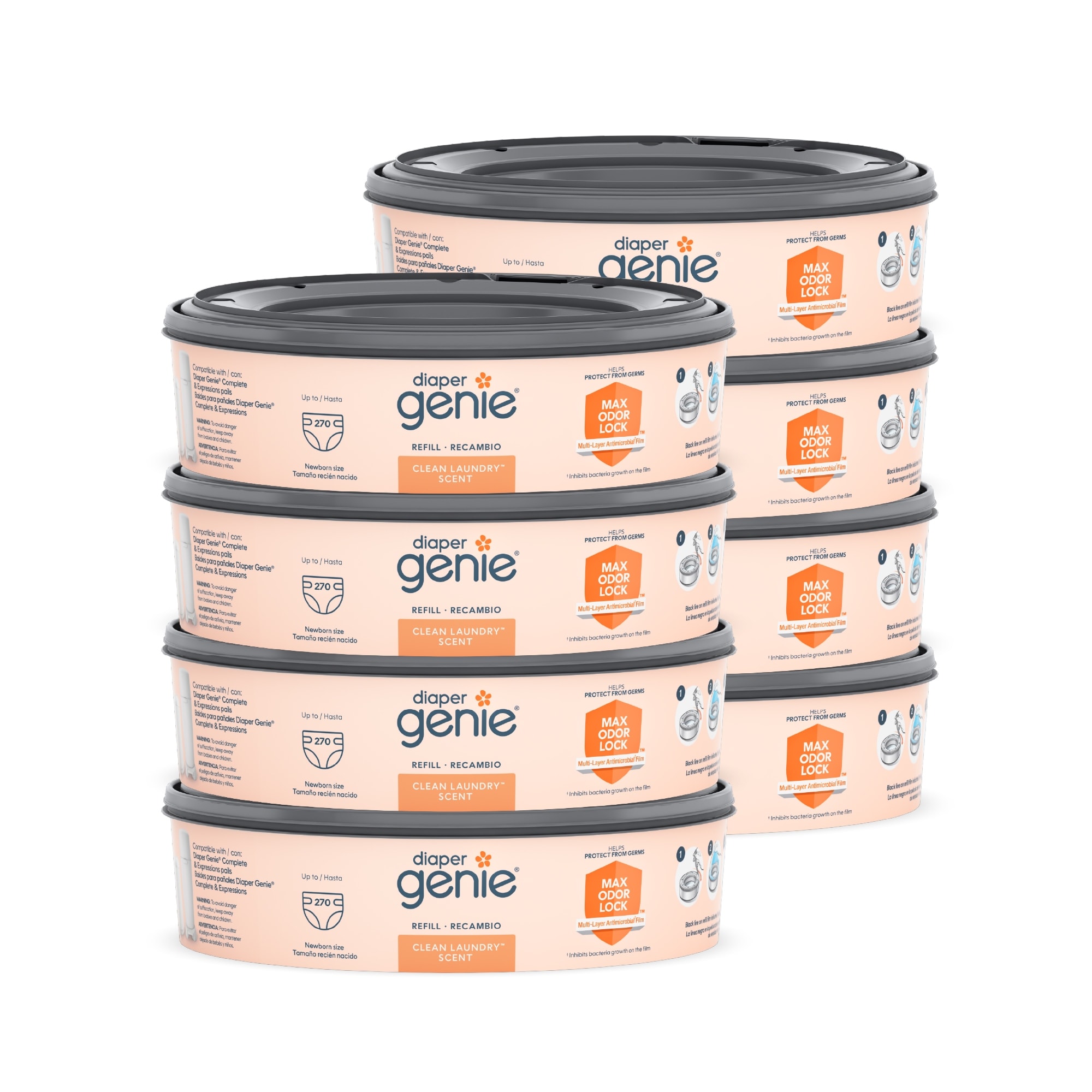 Diaper Genie Unscented Round Refill - 8 pk