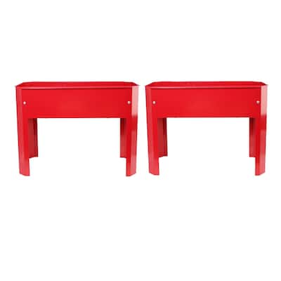 Steel Elevated Garden Bed Metal Elevated Outdoor Flowerpot Box (2-Pack)