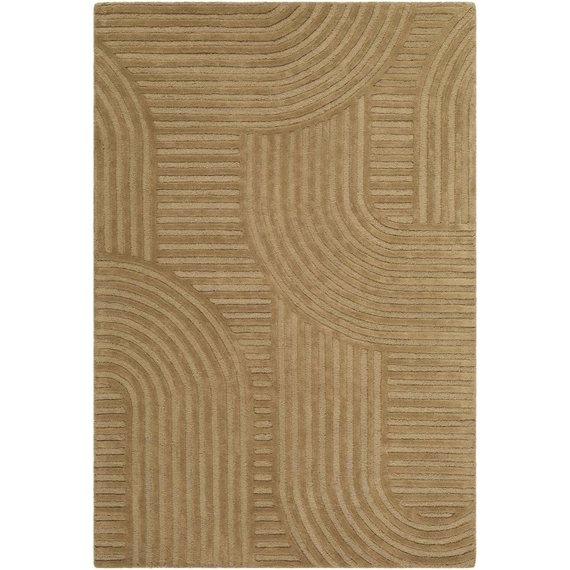 Dabala Handmade Modern Wool Rug - Dark Brown - 2' x 3'