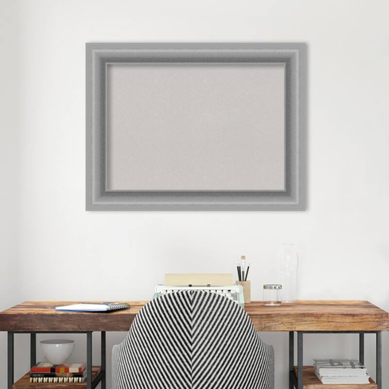 Peak Polished Nickel Framed Grey Corkboard Bulletin Board