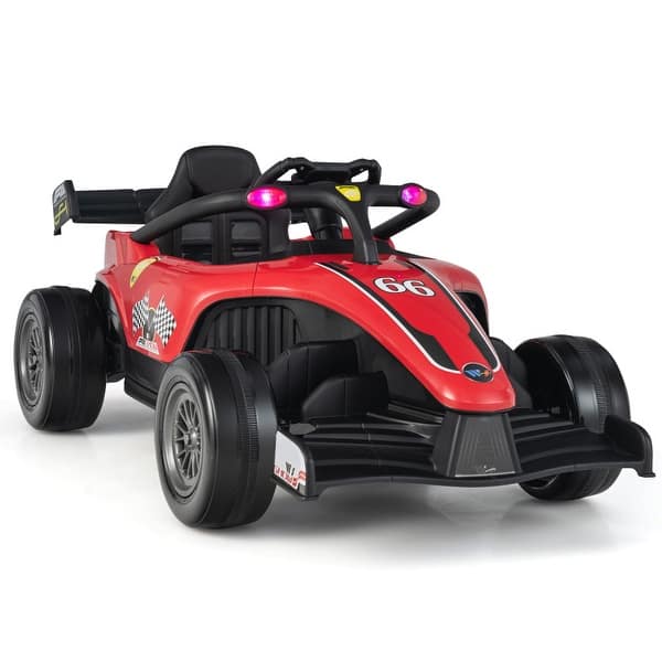 slide 2 of 14, 12V Kids Ride on Electric Formula Racing Car with Remote Control - 50.2" x 28.7" x 19.3" (L x W x H) Red