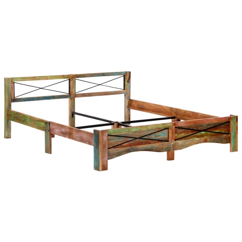 vidaXL Bed Frame Solid Reclaimed Wood 70.9"x78.7"
