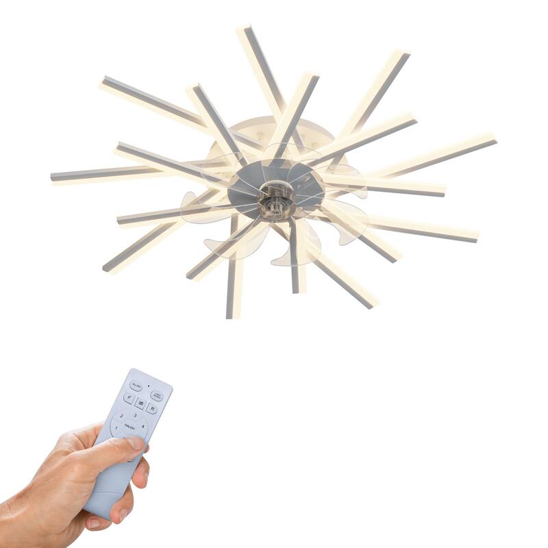 36In Ceiling Fan with Lights Remote Contro Dimmable LED, 6 Gear Wind Speed Fan Light