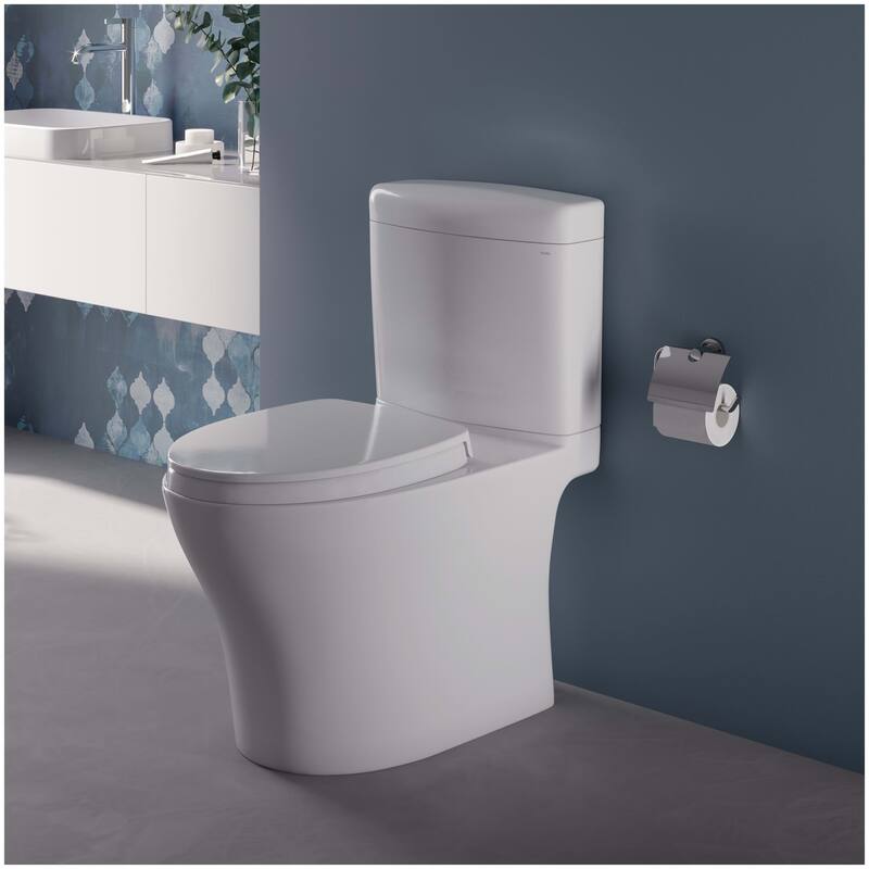 Toto MS436124CEMFGN#01 Aquia IV 0.9 / 1.28 GPF Dual Flush Two Piece Elongated Chair Height Toilet