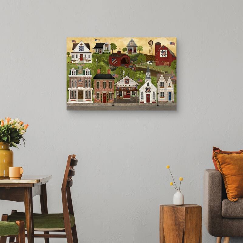 Americana Small Town by Beth Albert Canvas Art Print